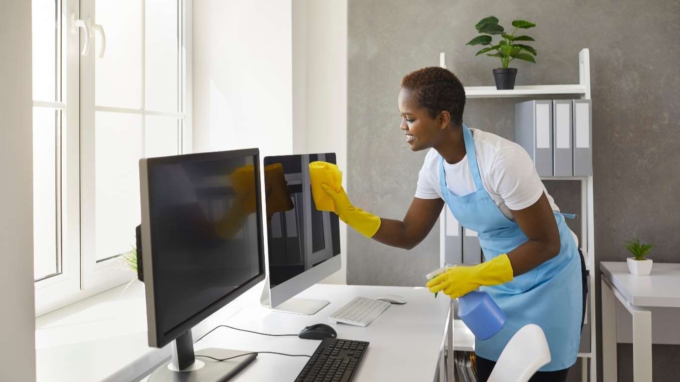 Commercial office cleaning services by trained staff